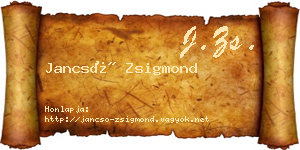 Jancsó Zsigmond névjegykártya